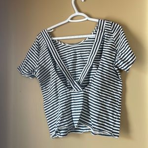 KOVA & T SzM nautical cross back tee T-shirt crop top